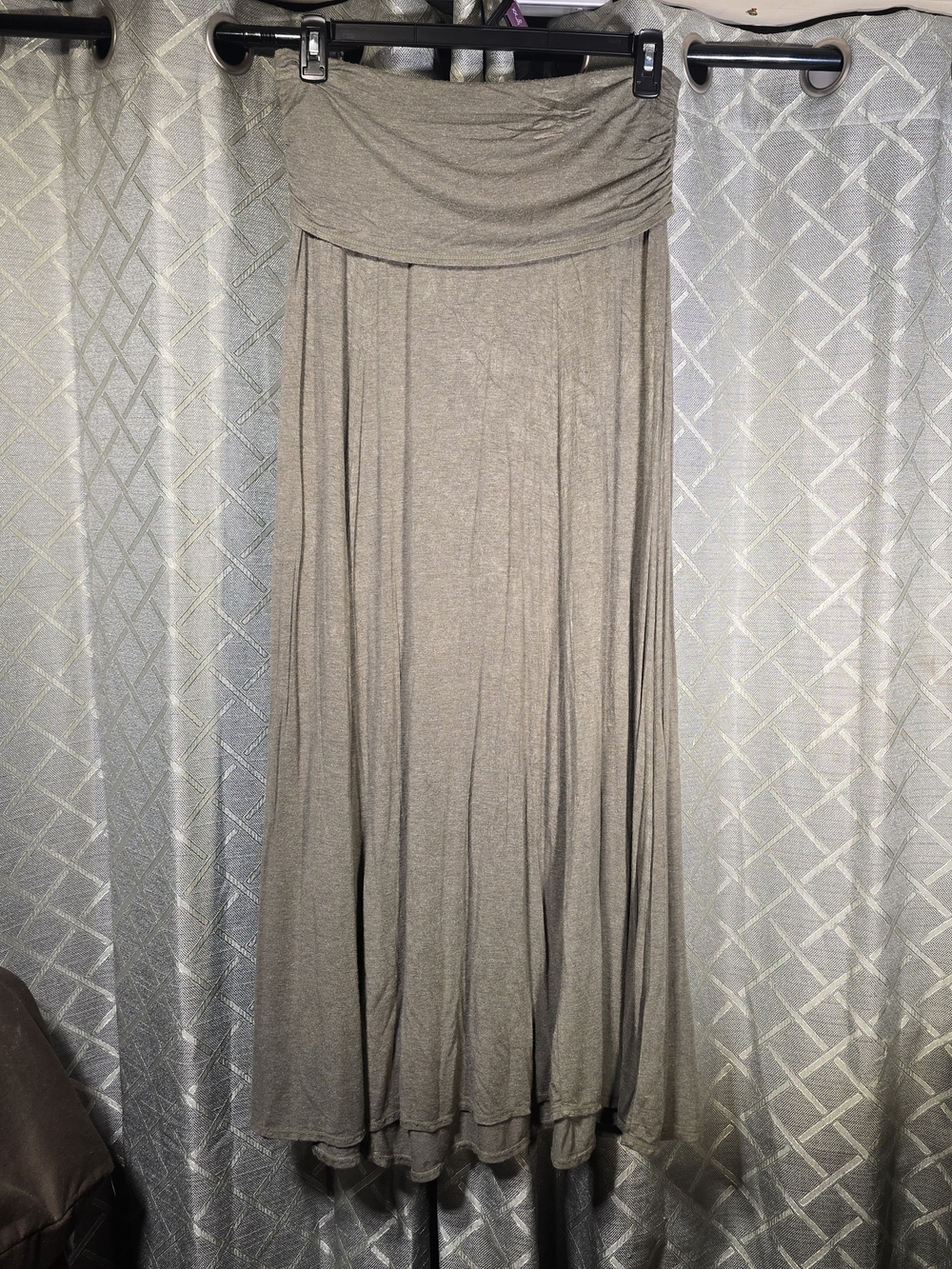 Max Studio Taupe Fold-Over Waist Maxi Skirt - Neutral Taupe